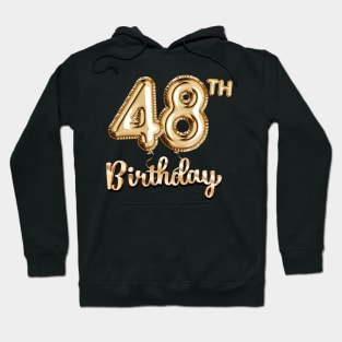 48th Birthday Gifts - Party Balloons Gold Hoodie